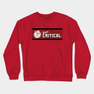 Almost Critical - Full Color Horizontal Logo on Red Crewneck Sweatshirt
